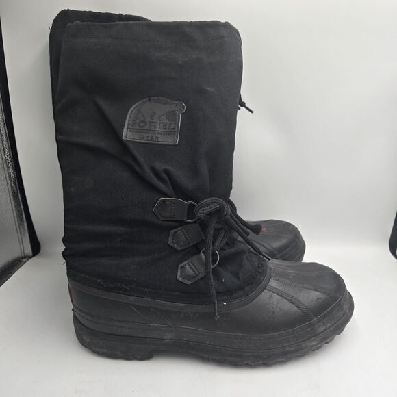 SOREL Bear Glacier Black Boots w/wool Inserts Men’s Size 10 Winter Snow Boots main image 8